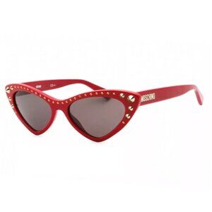 NEW MOSCHINO SUNGLASSES RED GREY WOMEN EYEWEAR MOSCHINO